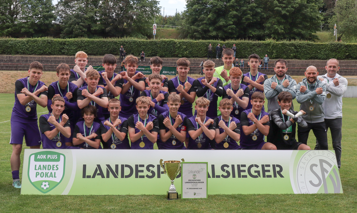 Sieger AOK PLUS Landespokal C-Junioren 2023/2024: FC Erzgebirge Aue © André Näth