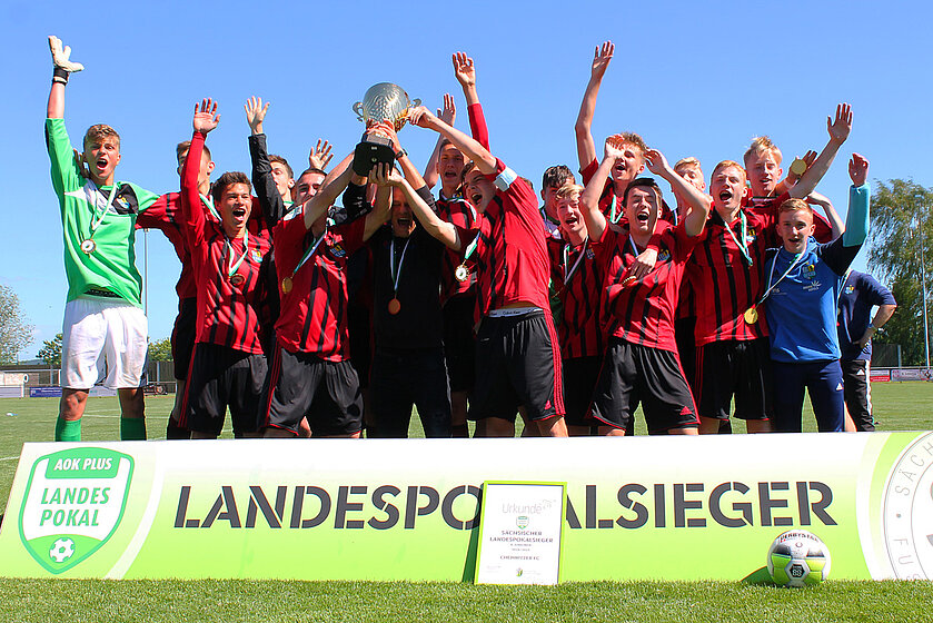 Chemnitzer FC B-Junioren Pokalsieger 2018/2019 im Juni 2019
