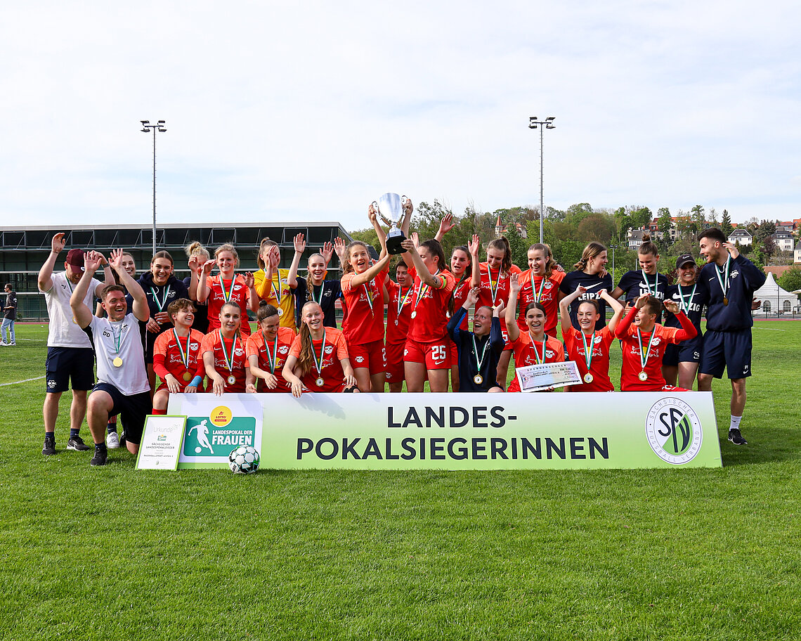 Siegerinnen Sachsenlotto Landespokal 2023/2024: RasenBallsport Leipzig II © Luise Böttger