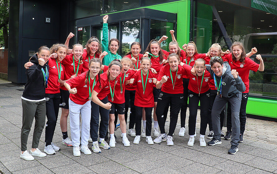 Bronze für unsere U14-Landesauswahl der Juniorinnen beim DFB-Sichtungsturnier in Duisburg.