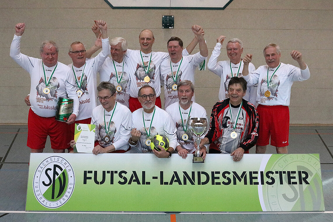 Futsal-Landesmeister Ü 70 2019/2020: Auswahl Westlausitz Nord-Ost © Chris Rohde