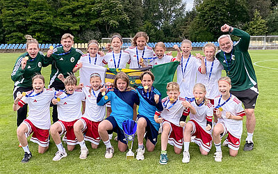 Die sächsische U 12-Juniorinnen Landesauswahl konnte den NOFV-Titel verteidigen. © Sophie Mörtlbauer