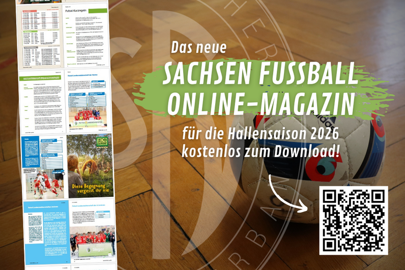 Titelbild zum Hallenmagazin 2026 mit QR-Code.