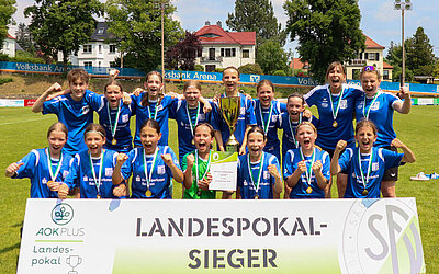 Siegerinnen AOK PLUS Landespokal D-Juniorinnen 2025/2026: Bischofswerdaer FV 08 © SFV