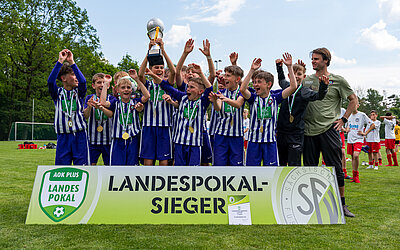 Sieger AOK PLUS Landespokal D-Junioren 2023/2024: FC Erzgebirge Aue © Jens Vöckler