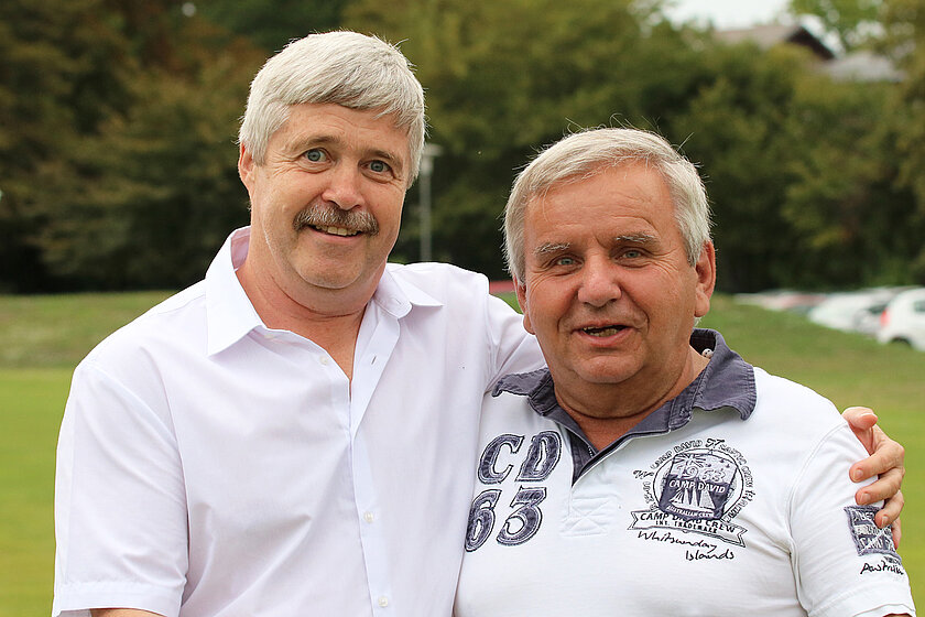 Peter Hauser (links) und sein langjähriger Kollege im Ausschuss Qualifizierung und Vereinsberatung Thomas Pretschner. © Luise Böttger