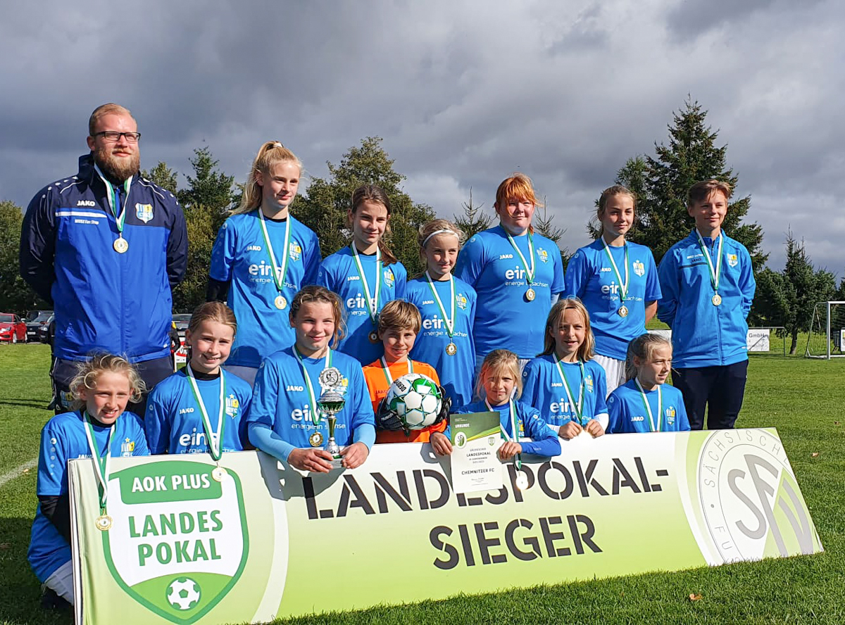Sieger AOK PLUS Landespokal D-Juniorinnen 2022/2023: Chemnitzer FC © Jörg Beutel